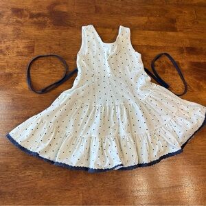 Sweethoney girls cream navy dot twirl dress size 2T